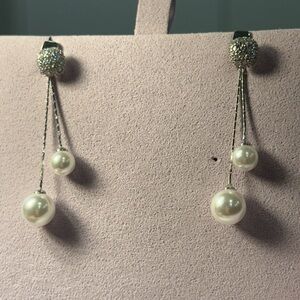Elegant Silver and Pearl Drop Earrings